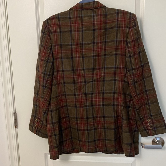 Brooks Brothers Plaid Blazer Size 16 Worsted Wool - Picture 8 of 16